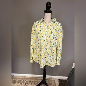 Charter club relax fit lemon button down shirt size 18